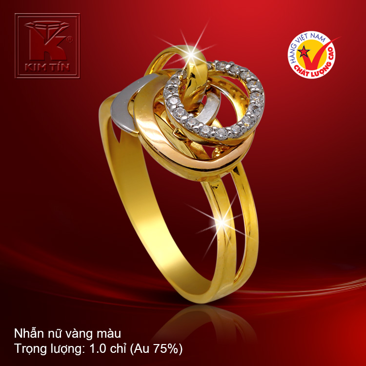 Nhẫn nữ vàng màu 18k