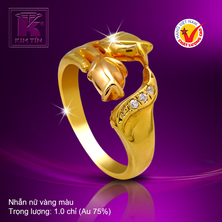 Nhẫn nữ vàng màu 18k