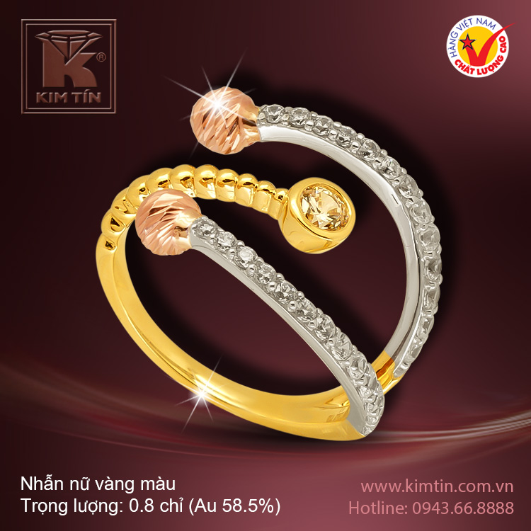 Nhẫn nữ vàng màu 14k