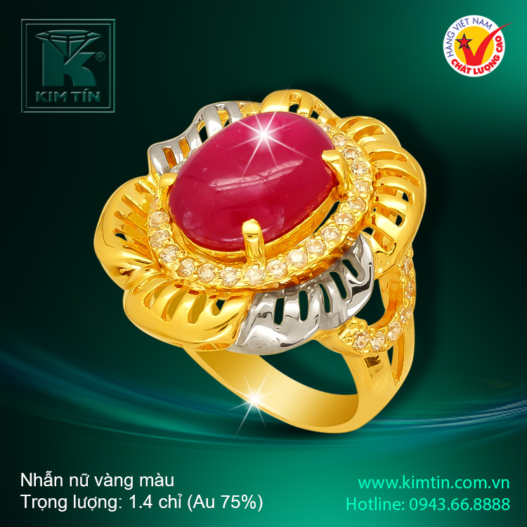 Nhẫn nữ vàng màu 18k