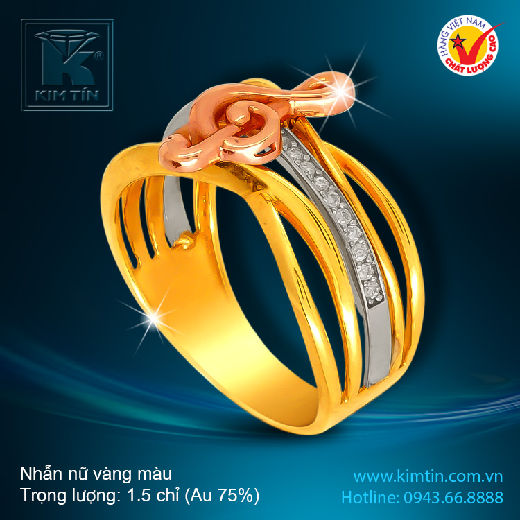 Nhẫn nữ vàng màu 18k