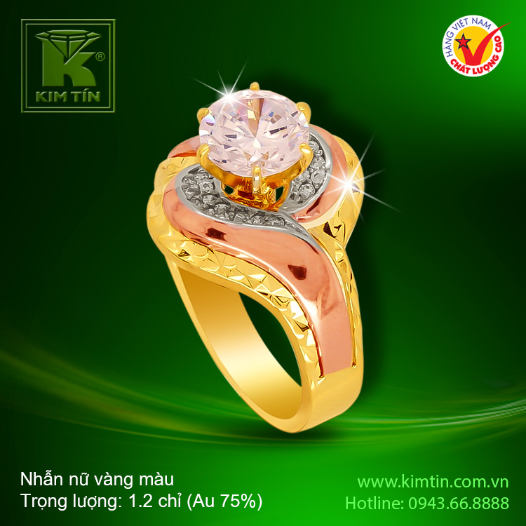 Nhẫn nữ vàng màu 18k