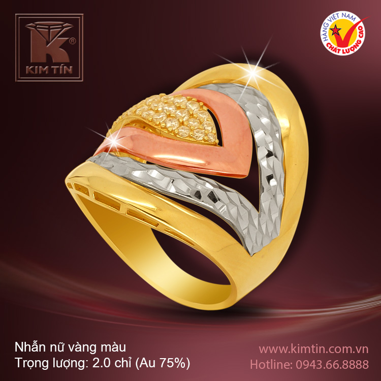 Nhẫn nữ vàng màu 18k