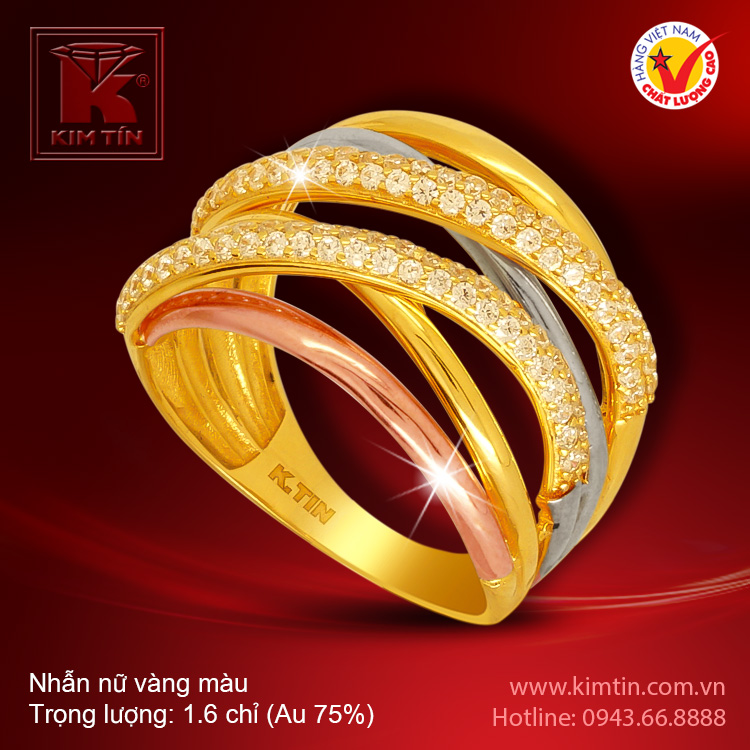 Nhẫn nữ vàng màu 18k