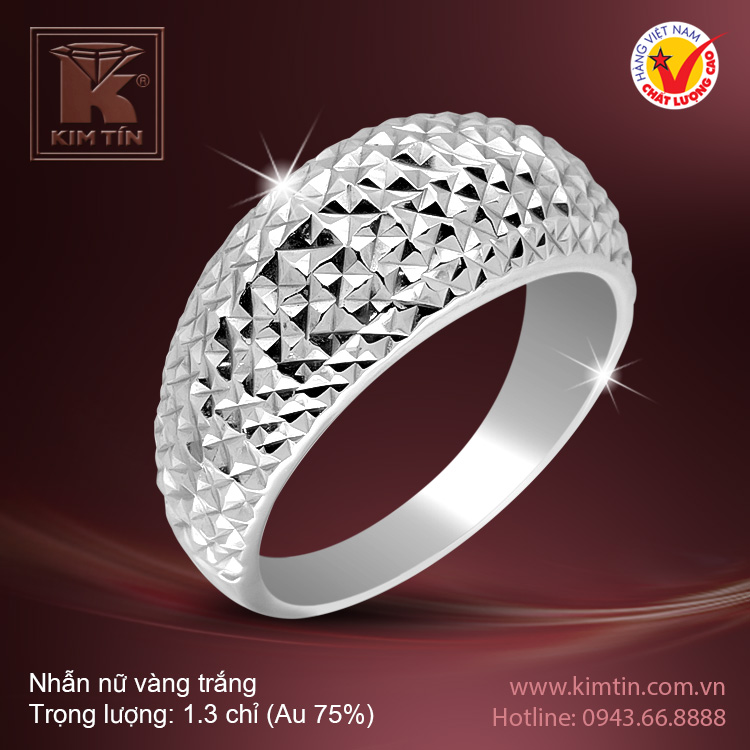 Nhẫn nữ vàng trắng 18K