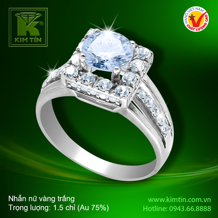 Nhẫn nữ vàng trắng 18K