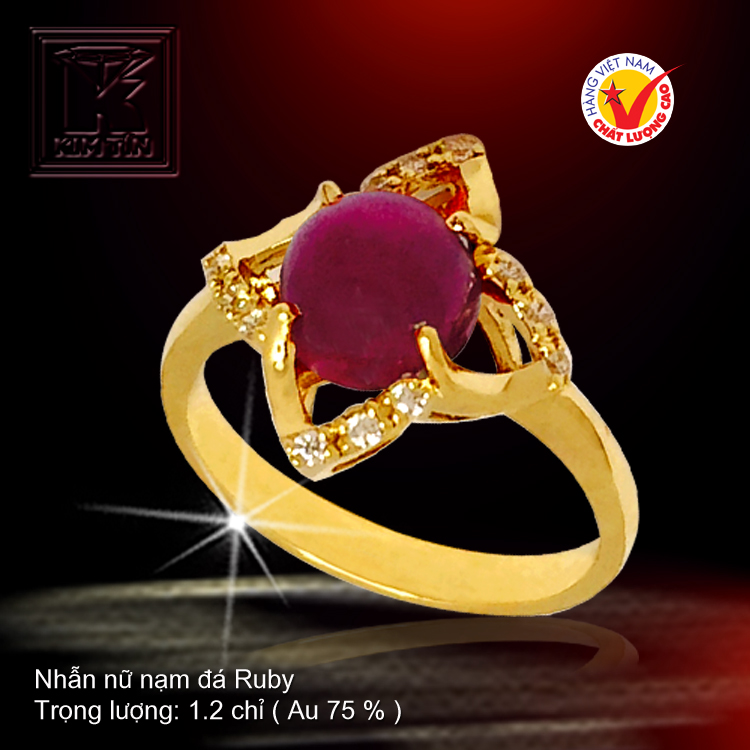 Nhẫn nữ nạm đá Ruby