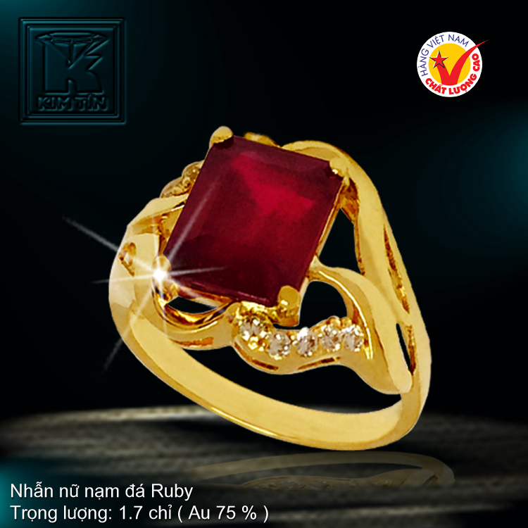 Nhẫn nữ nạm đá Ruby