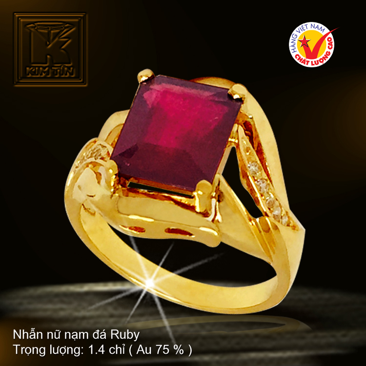 Nhẫn nữ nạm đá Ruby