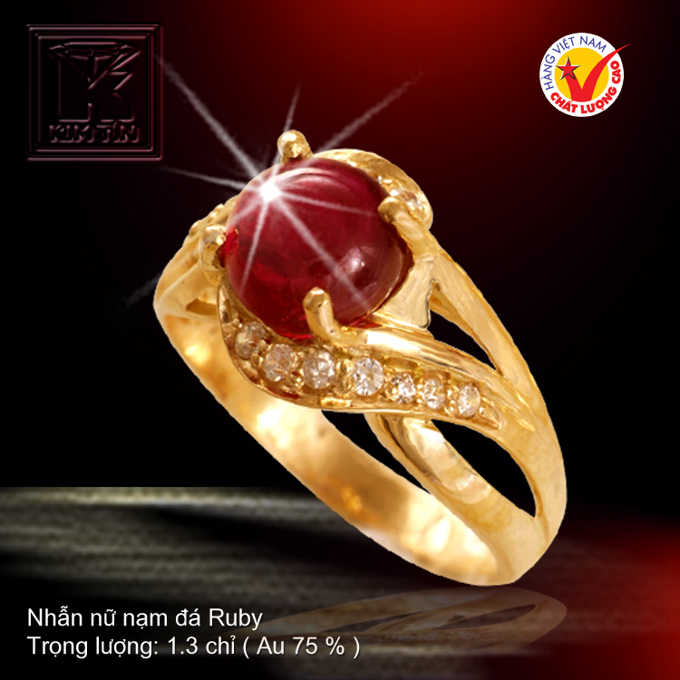 Nhẫn nữ nạm đá Ruby