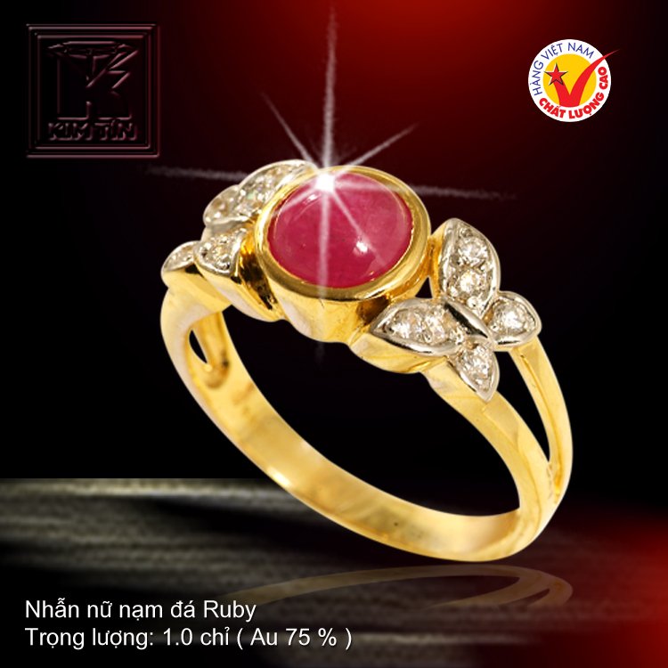 Nhẫn nữ nạm đá Ruby