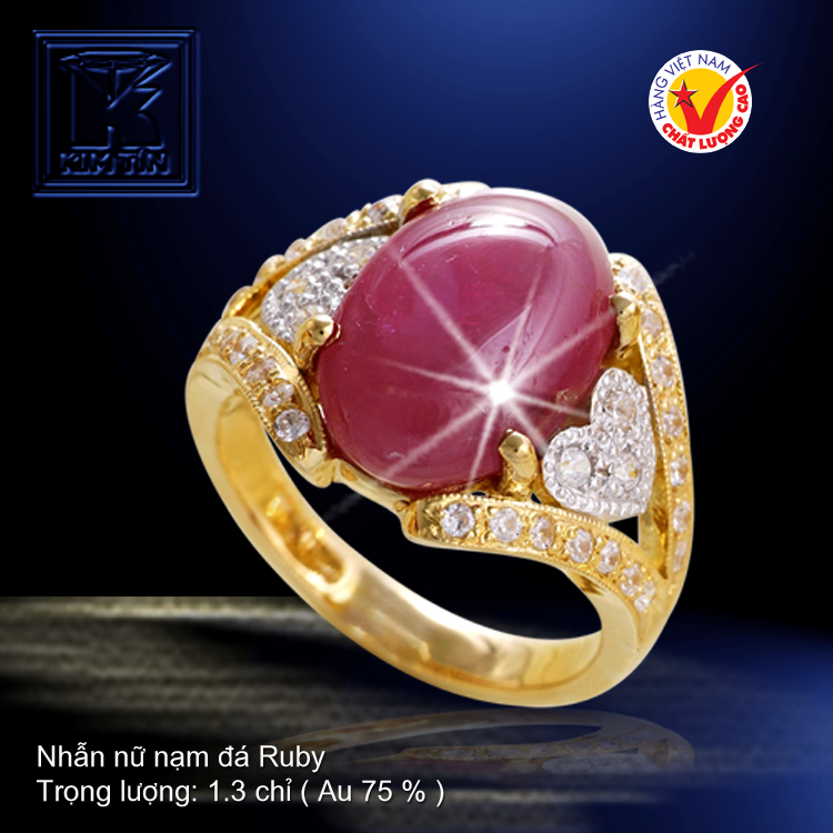 Nhẫn nữ nạm đá Ruby