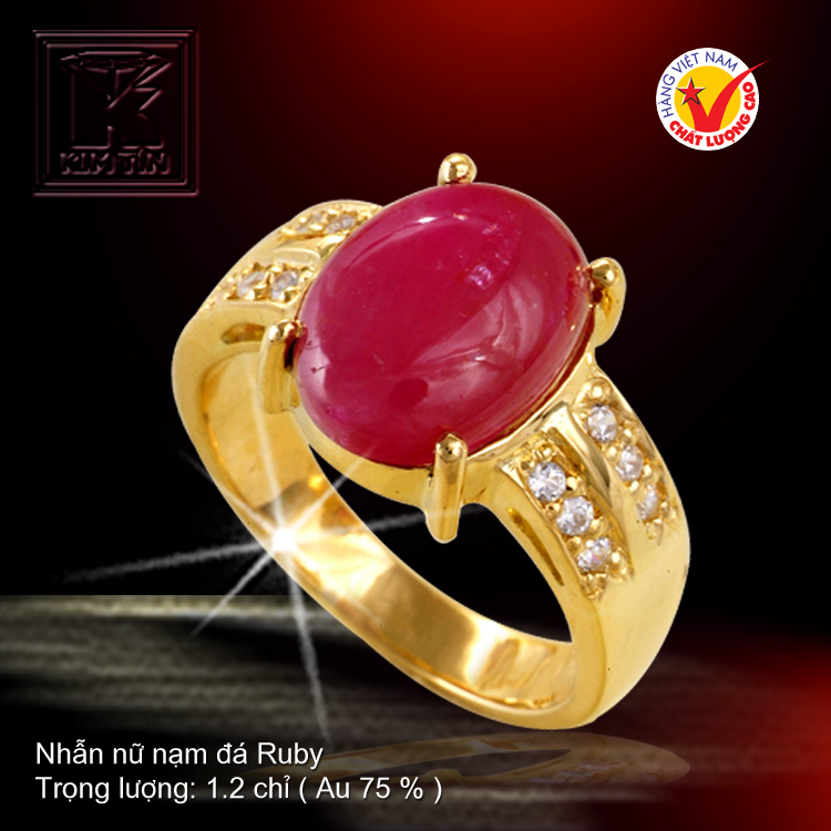 Nhẫn nữ nạm đá Ruby