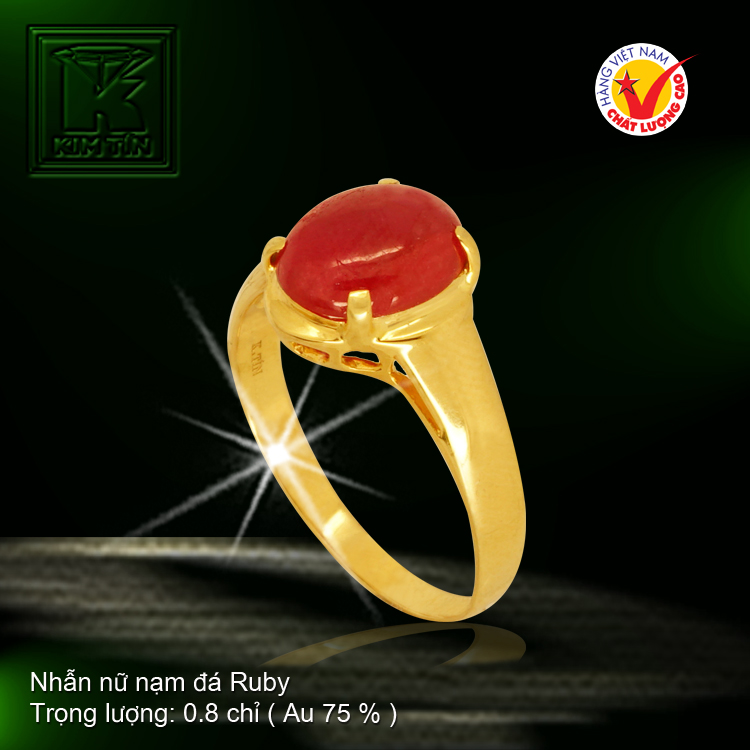 Nhẫn nữ nạm đá Ruby