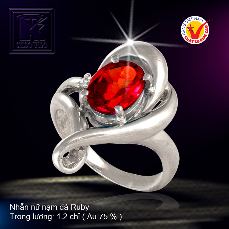 Nhẫn nữ nạm đá Ruby