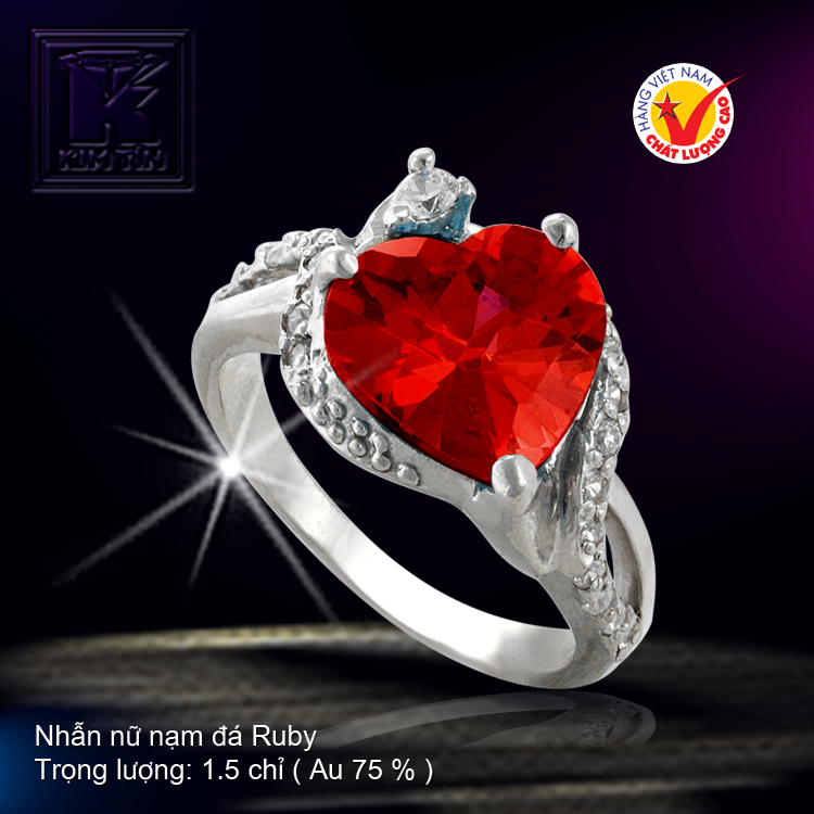 Nhẫn nữ nạm đá Ruby