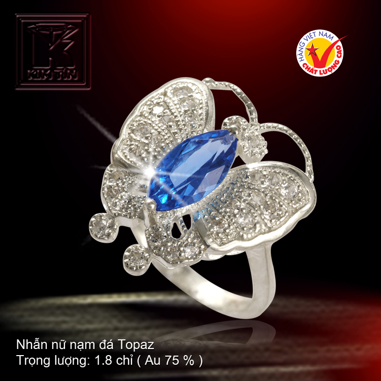 Nhẫn nữ nạm đá Topaz