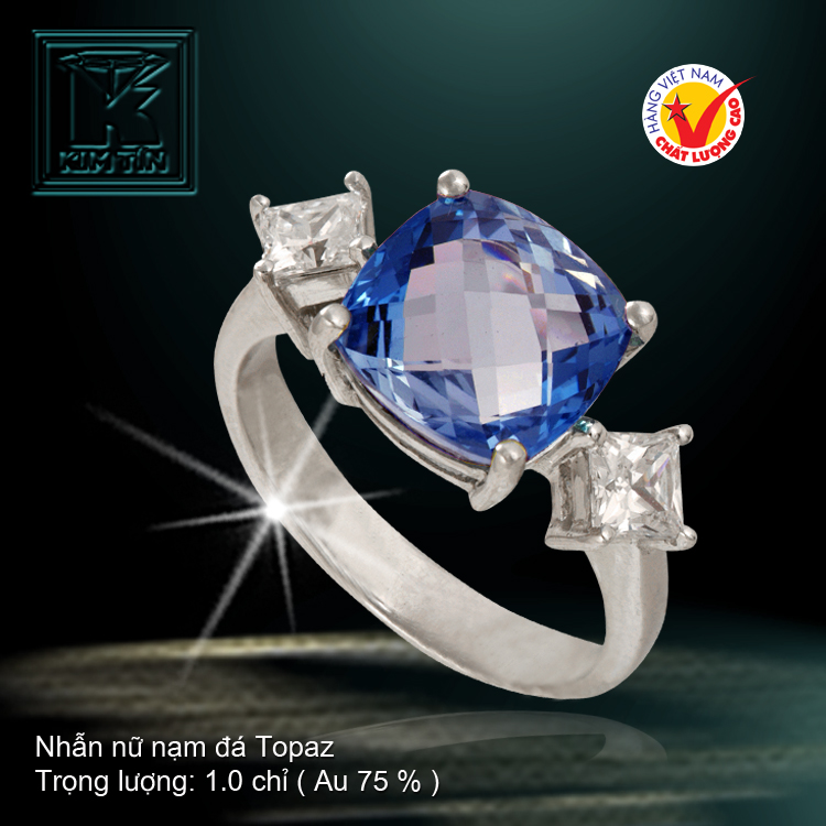 Nhẫn nữ nạm đá Topaz