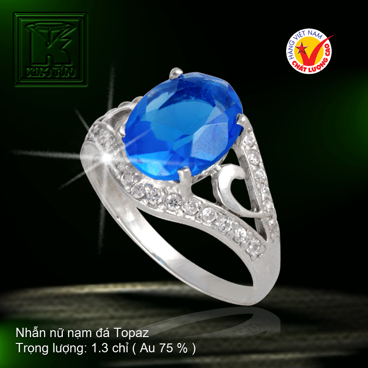 Nhẫn nữ nạm đá Topaz