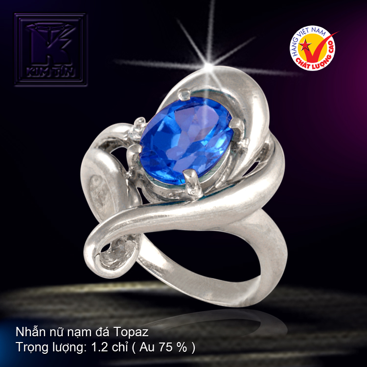 Nhẫn nữ nạm đá Topaz