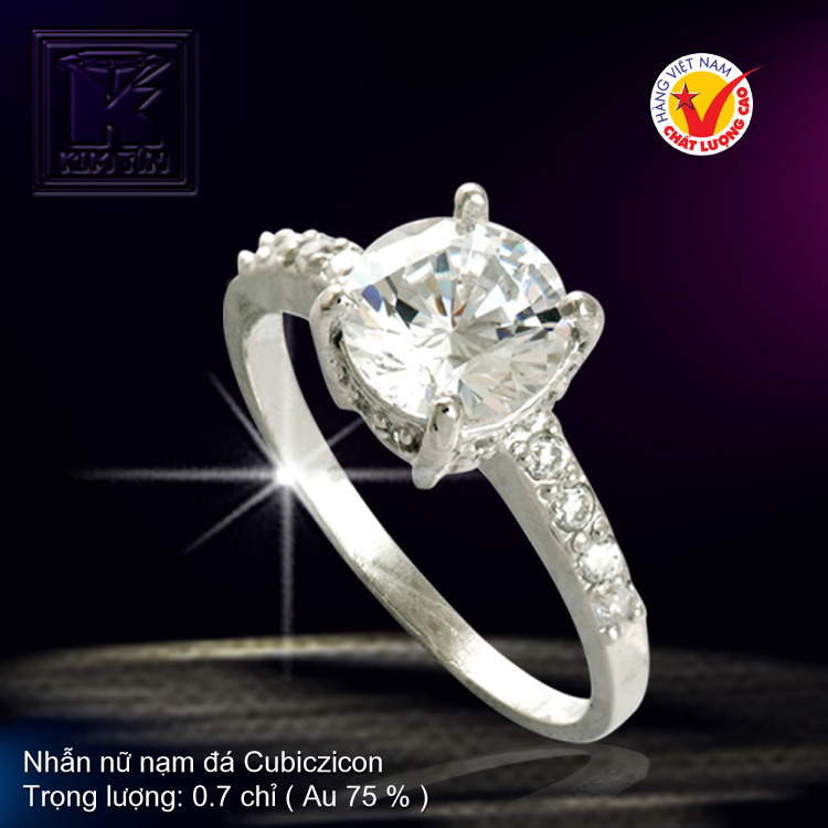 Nhẫn nữ vàng trắng 18K