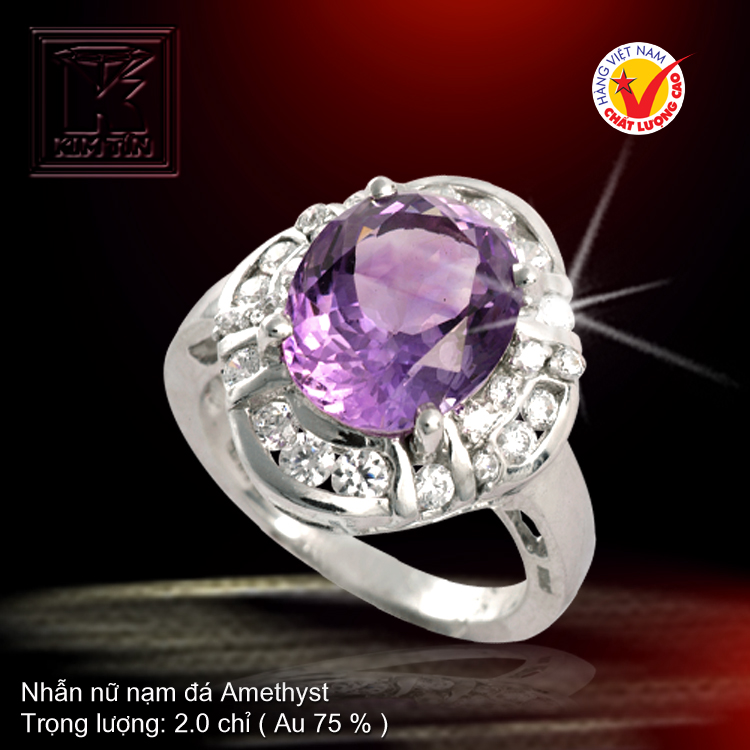 Nhẫn nữ vàng trắng 18K