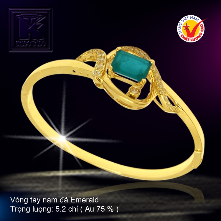 Vòng tay nạm đá Emerald