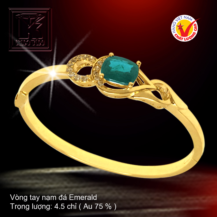 Vòng tay nạm đá Emerald