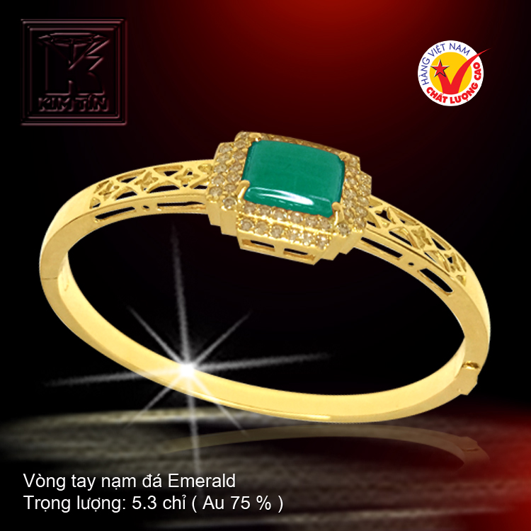 Vòng tay nạm đá Emerald