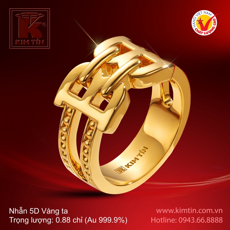 Nhẫn nữ 5D vàng 24K